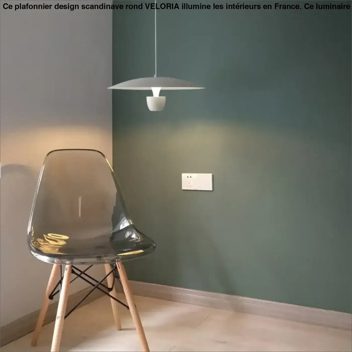 Suspension luminaire habaka avec abat-jour disque mat gris et douille centrale blanche sans frais supplémentaires