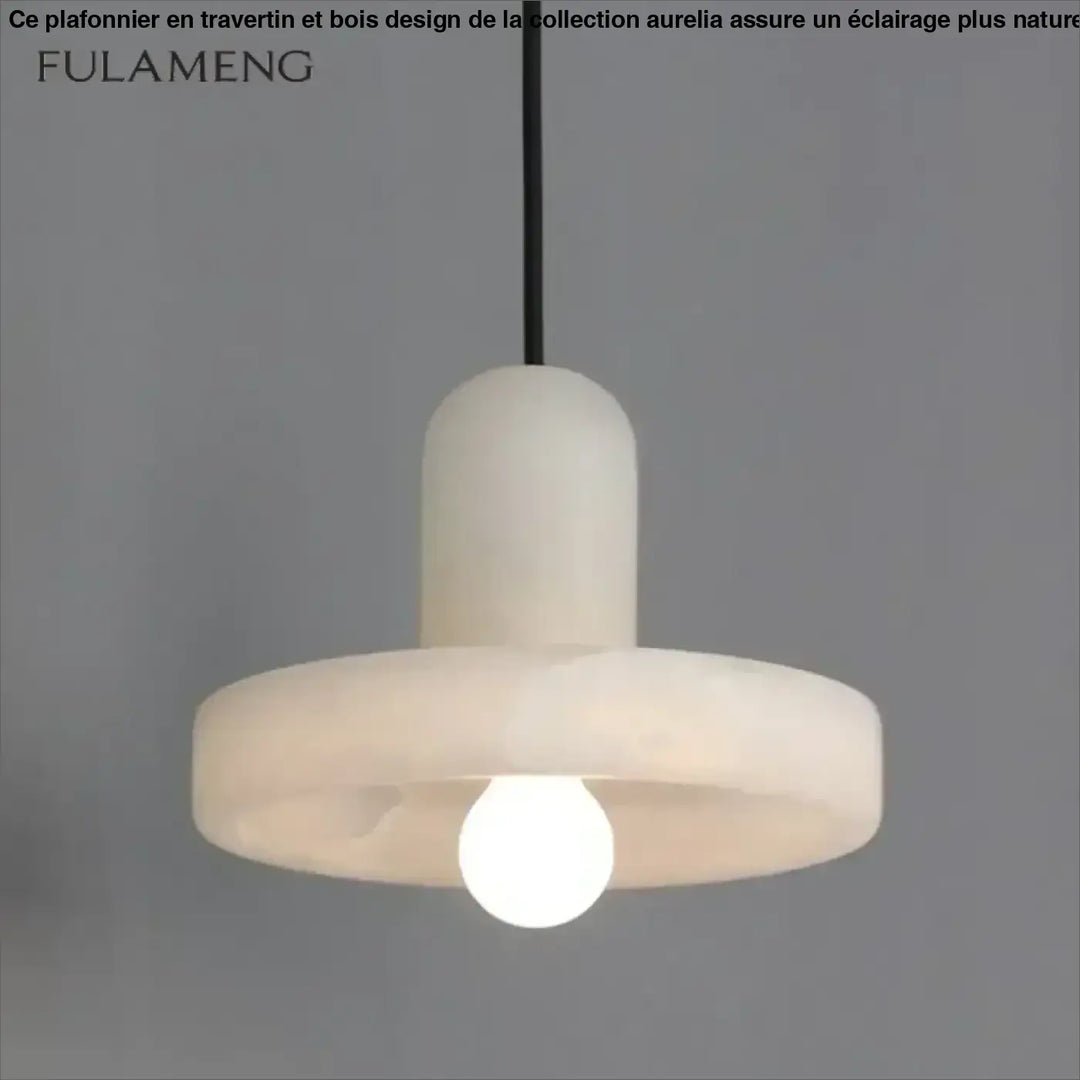 Suspension luminaire blanche moderne en pierre élégante