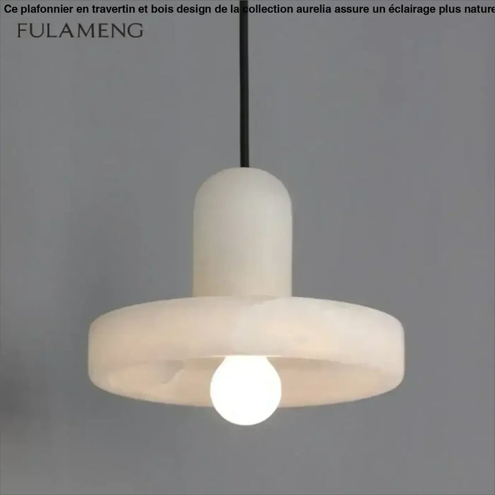 Suspension luminaire blanche moderne en pierre élégante