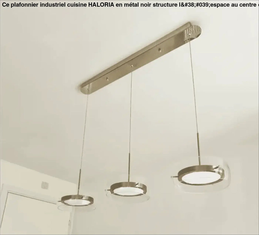 Plafonnier industriel pour cuisine avec triple anneaux