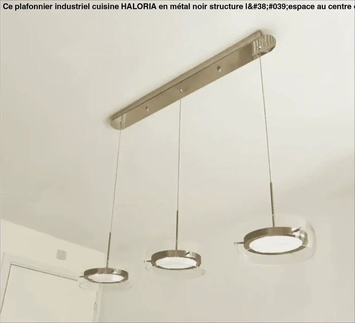 Plafonnier industriel pour cuisine avec triple anneaux