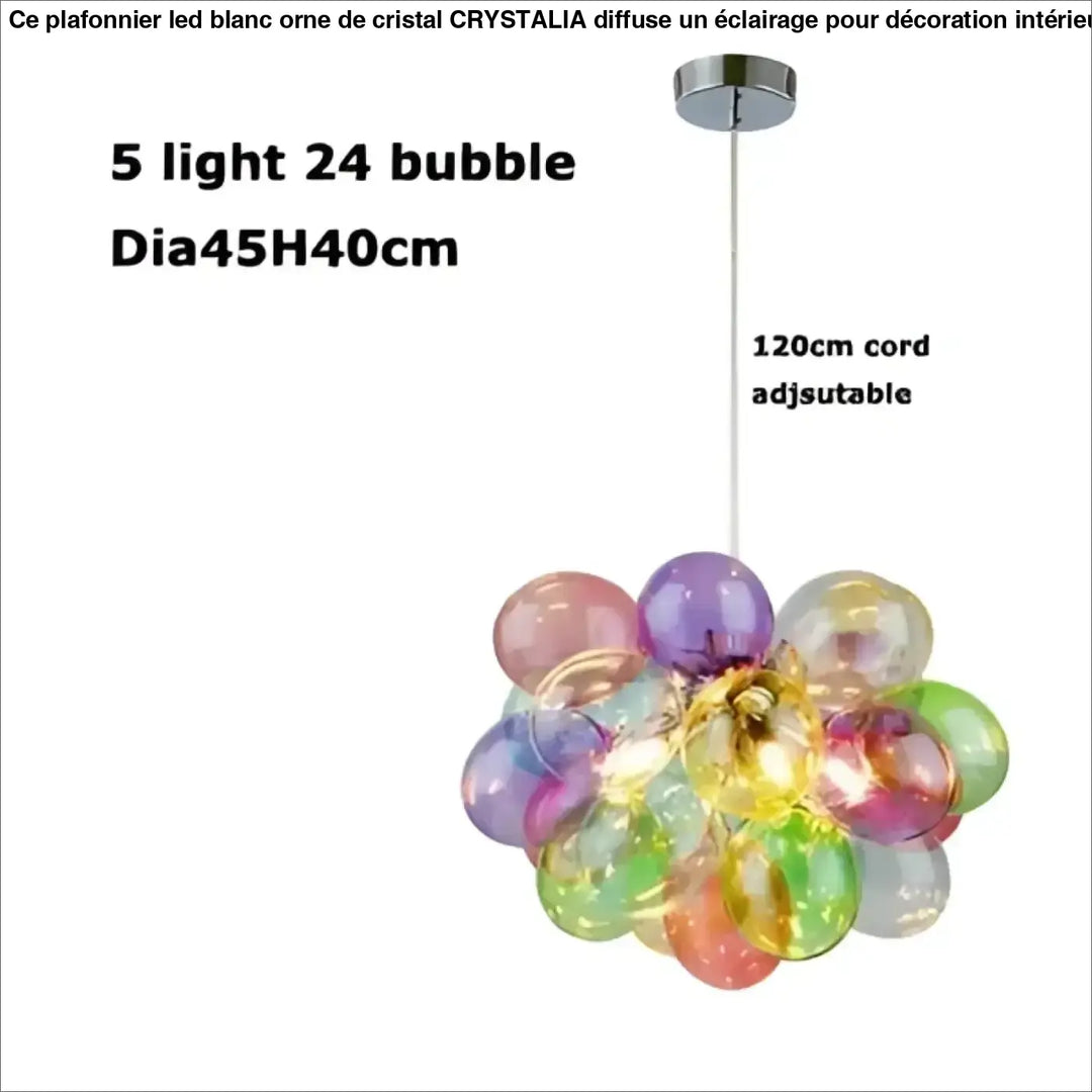 Suspension luminaire artistique en verre style multicolore