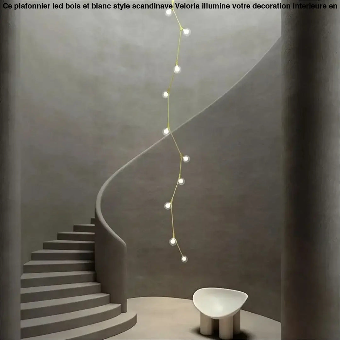 Suspension luminaire verticale en boules opales et laiton
