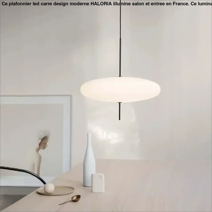 Suspension Disque LED Moderne Minimaliste Noire Et Blanche


