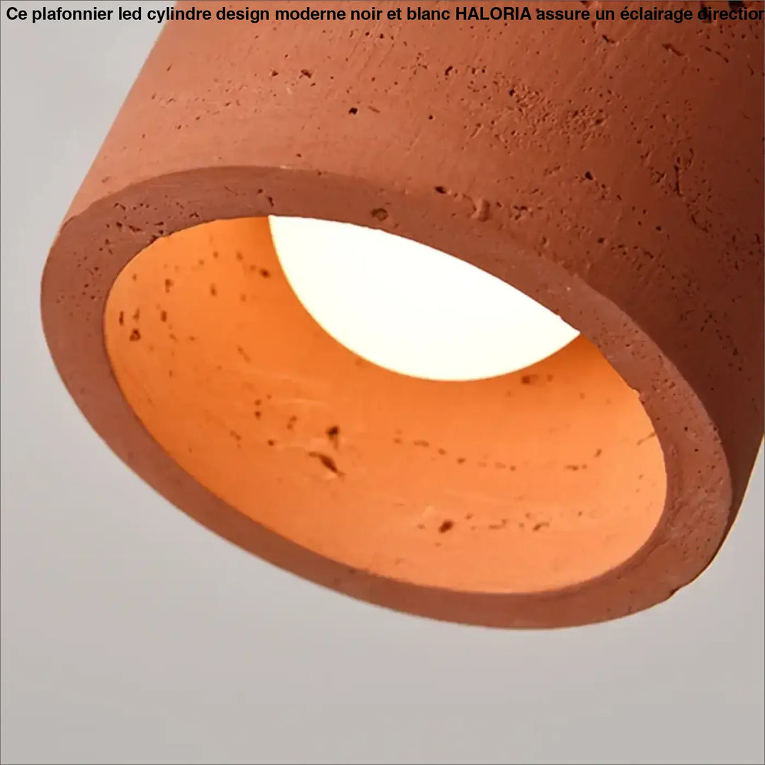 Plafonnier cylindre béton couleur terre harmonie naturelle