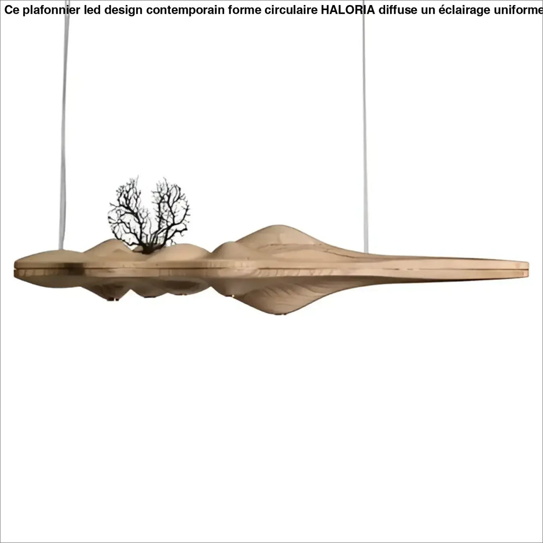 Suspension luminaire en bois au design moderne ondulé naturel