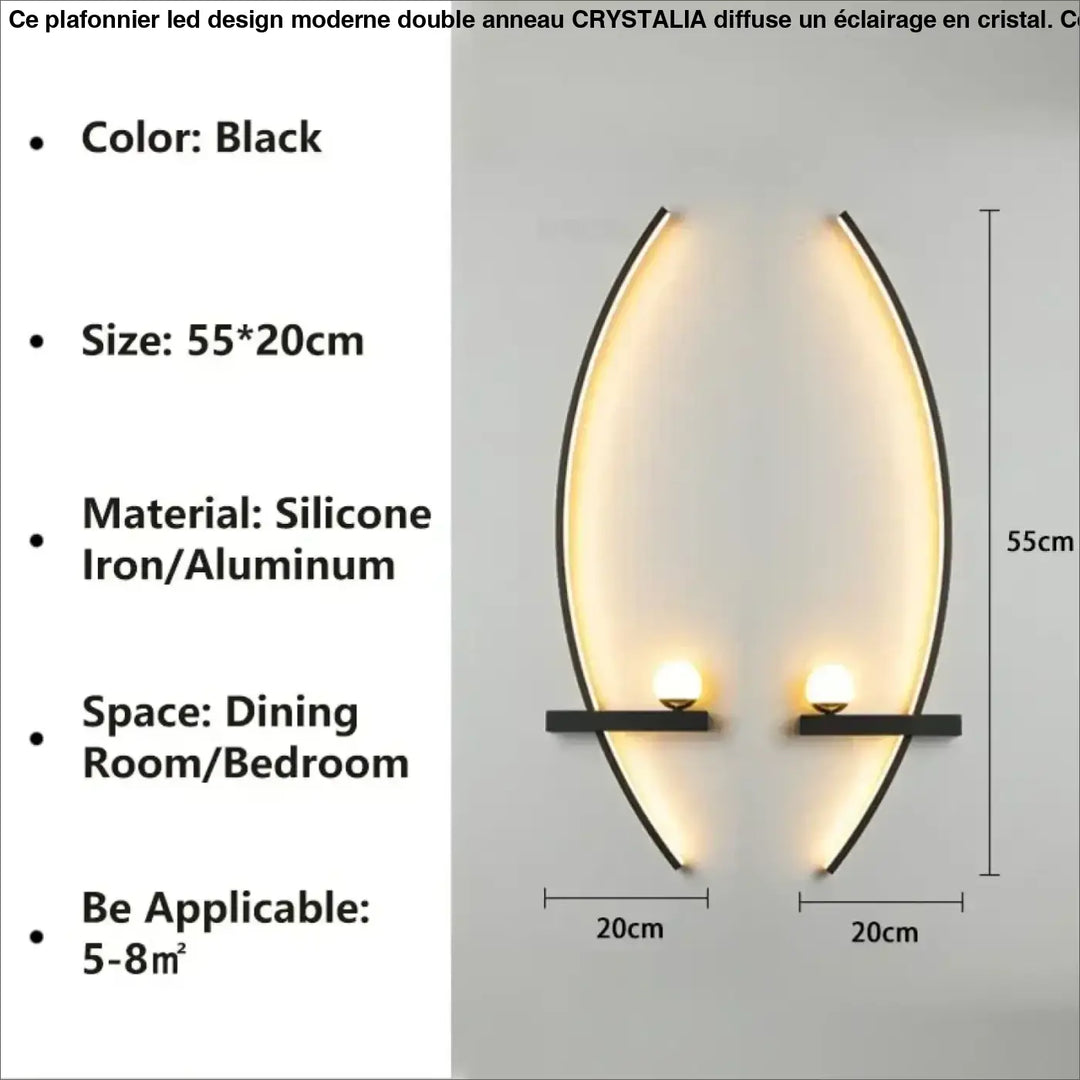 Applique murale led design forme organique élégance
