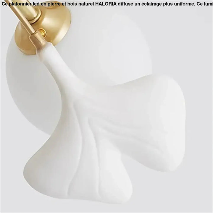 Suspension design floral en métal style blanc doré