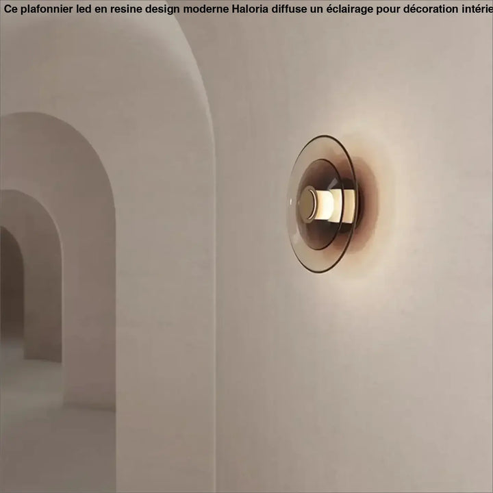 Applique murale led design circulaire noir et verre élégante moderne