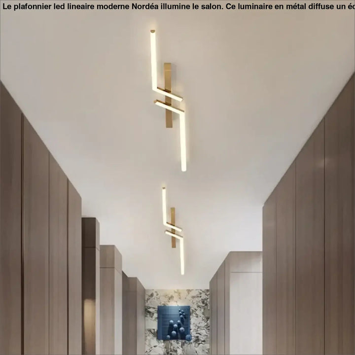 Plafonnier LED Linéaire Moderne Pour Salon Épuré

