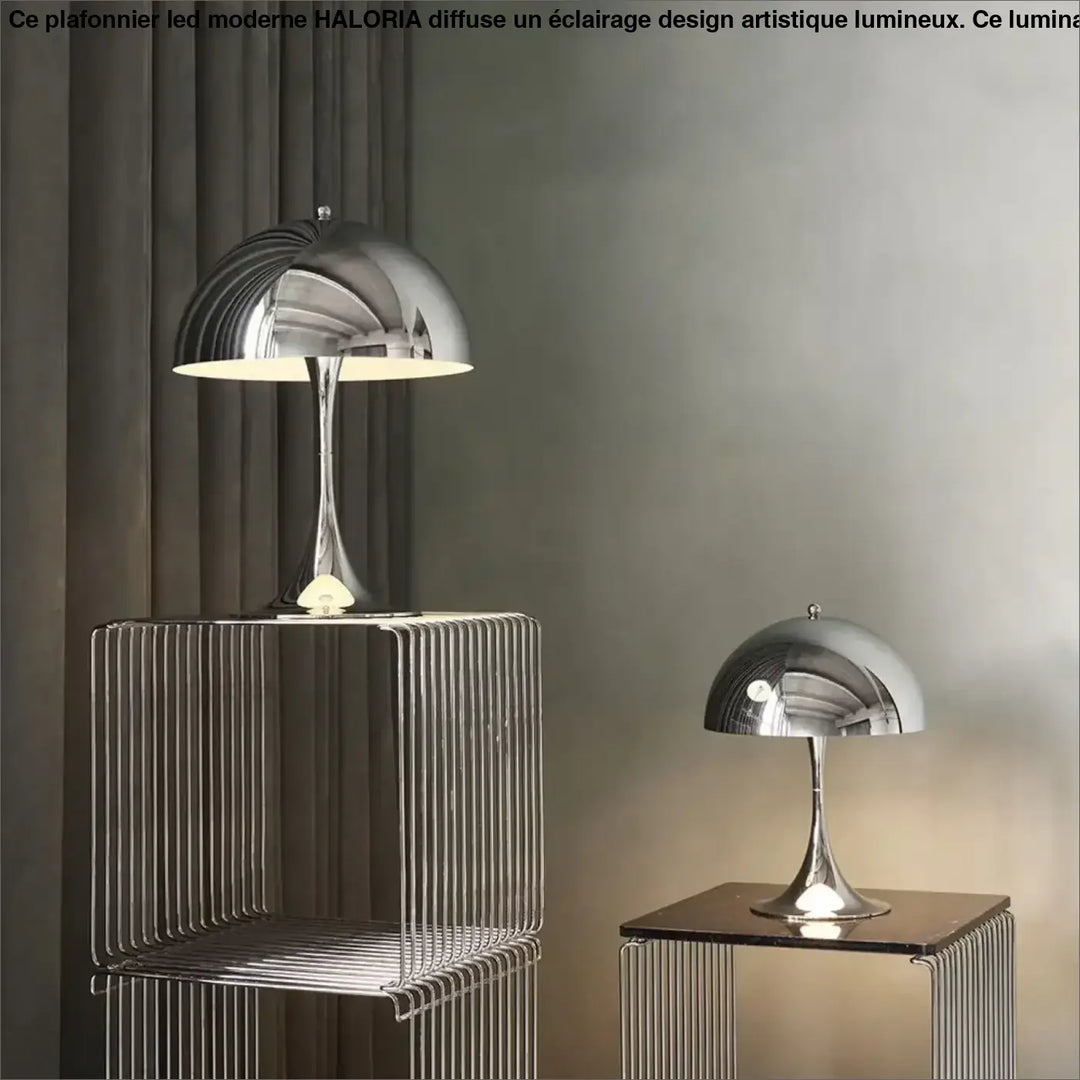 Lampe de table chrome élégant style contemporain design chic
