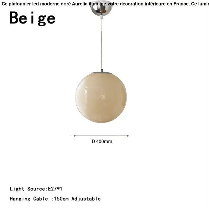 Suspension boule en verre design doux et contemporain chic