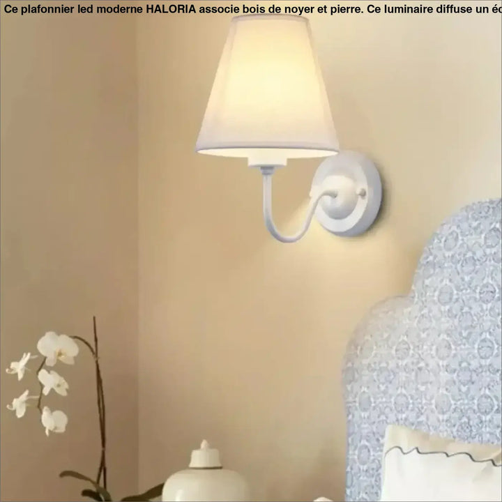 Applique murale contemporaine avec abat-jour tissu
