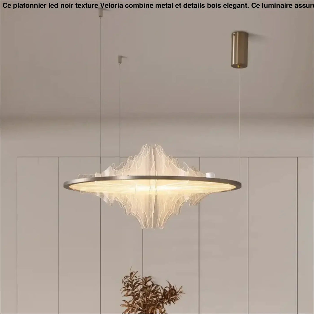 Suspension led design ondulée moderne et élégante blanc doré