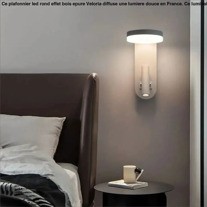 Applique murale led design moderne avec liseuse style épuré