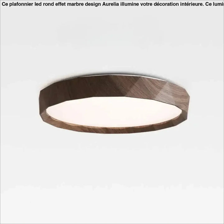 Plafonnier en métal effet bois naturel led stylé