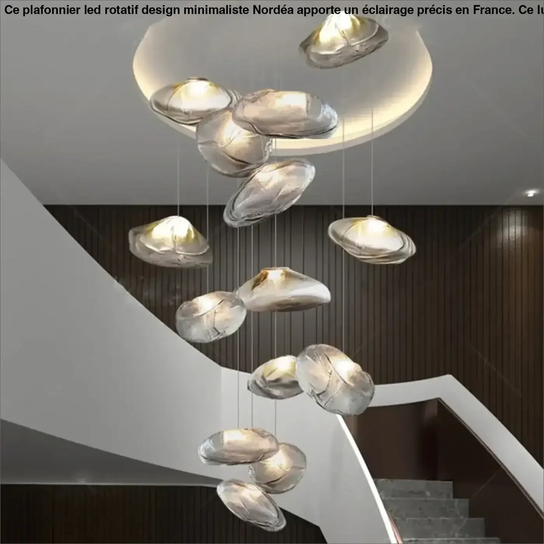 Suspension luminaire cascade en verre organique moderne