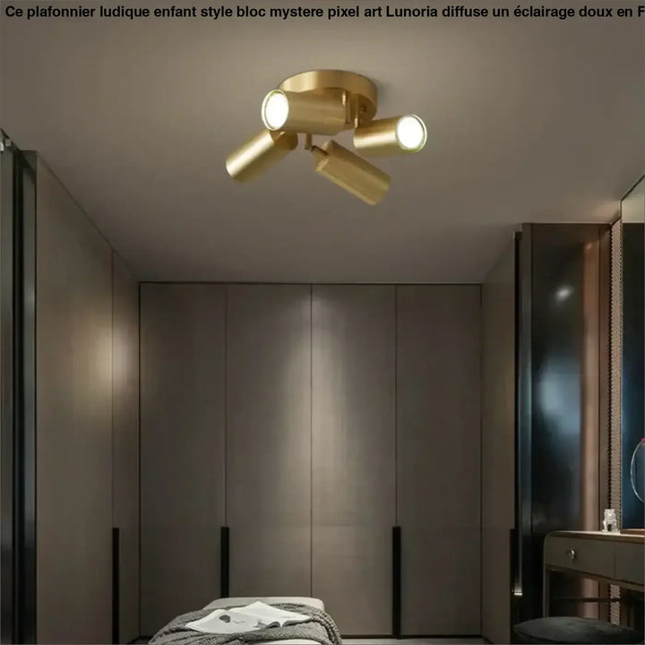 Postmodern Style Ceiling Lamp Spotlight Down Light Iron Gold 2/3/4Heads Aisle Corridor Store Lighting Adjustable
