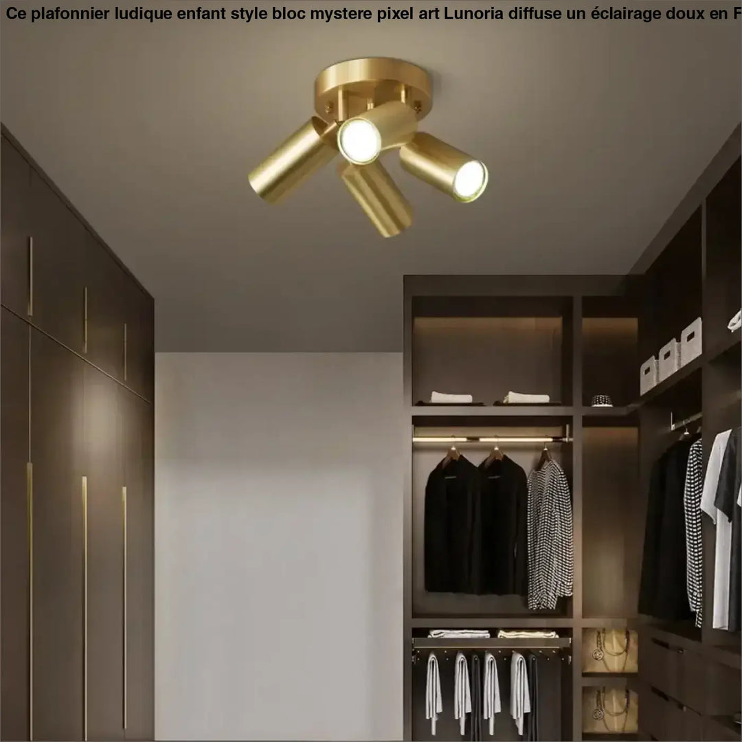 Postmodern Style Ceiling Lamp Spotlight Down Light Iron Gold 2/3/4Heads Aisle Corridor Store Lighting Adjustable