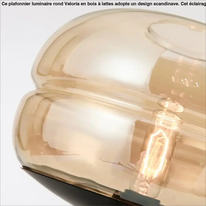 Lampe de table grisa en verre fumé ambré avec design minimaliste et ampoule à filament pour un cadeau original