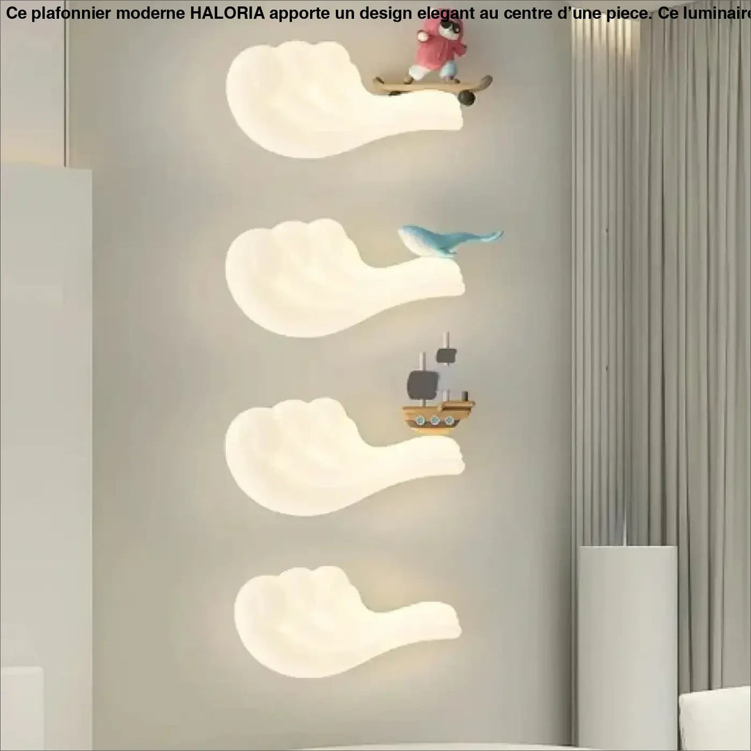 Applique murale manova quatre nuages lumineux avec lumière douce transforme instantanément l ambiance