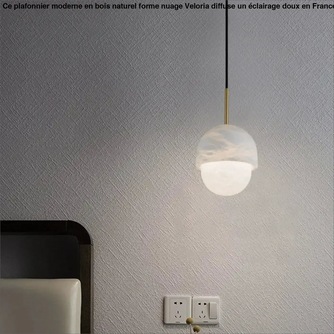 Suspension luminaire blanche en marbre design moderne chic