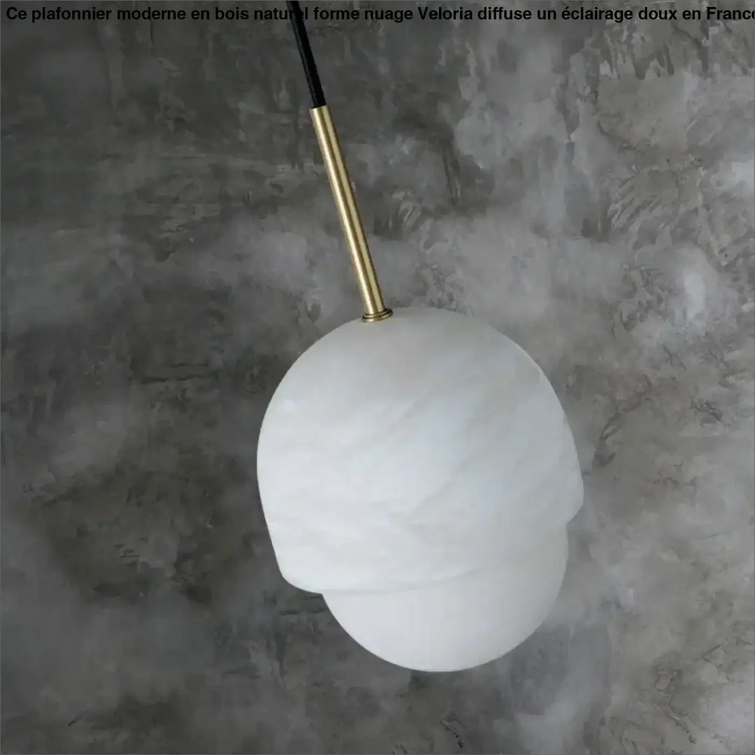 Suspension luminaire blanche en marbre design moderne chic