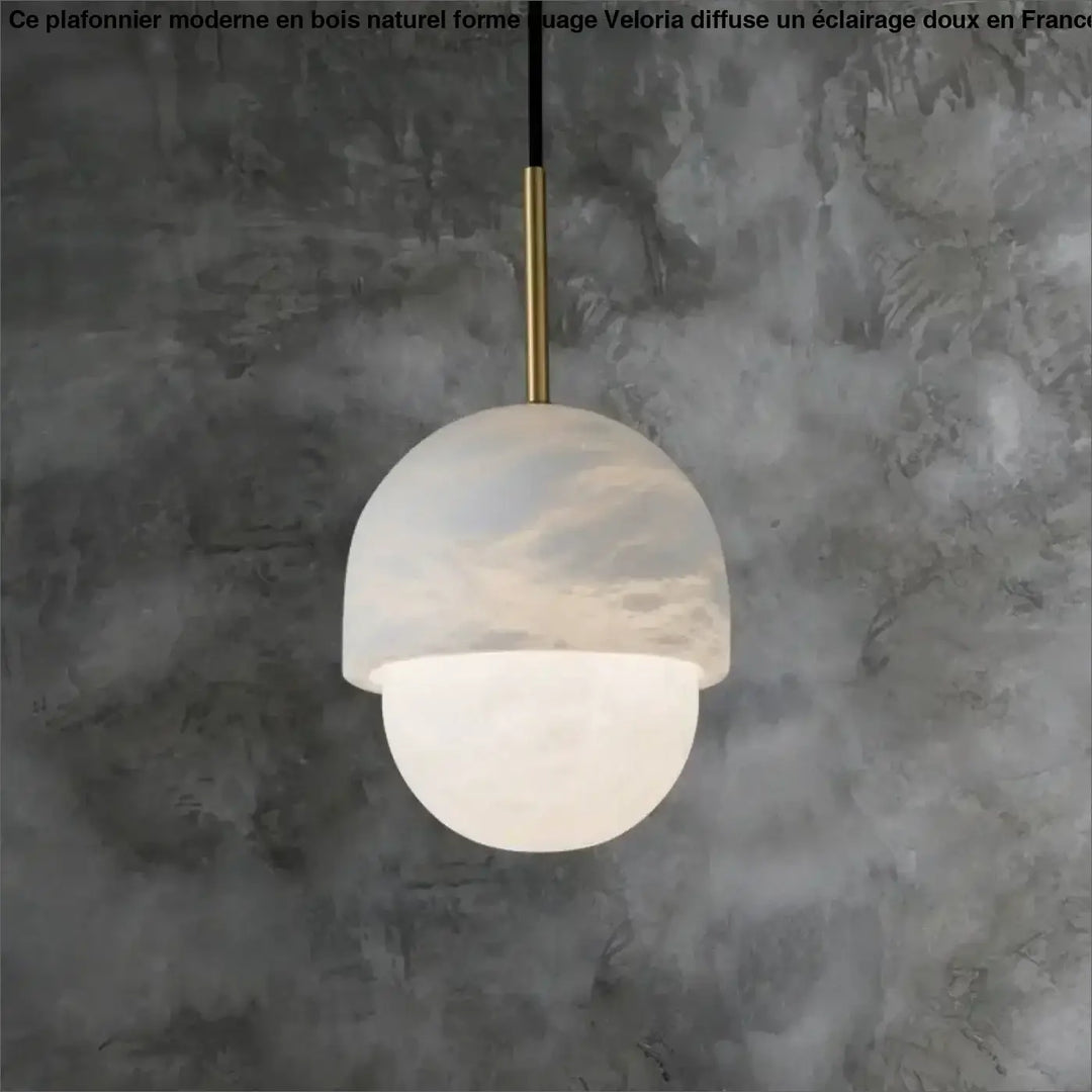 Suspension luminaire blanche en marbre design moderne chic