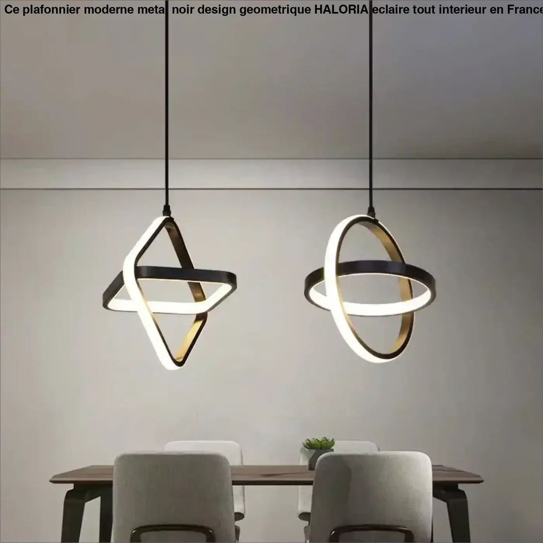La suspension luminaire minimaliste style géométrique noir