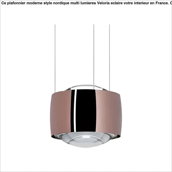 Suspension contemporaine dorée à lignes lumineuses fines moderne