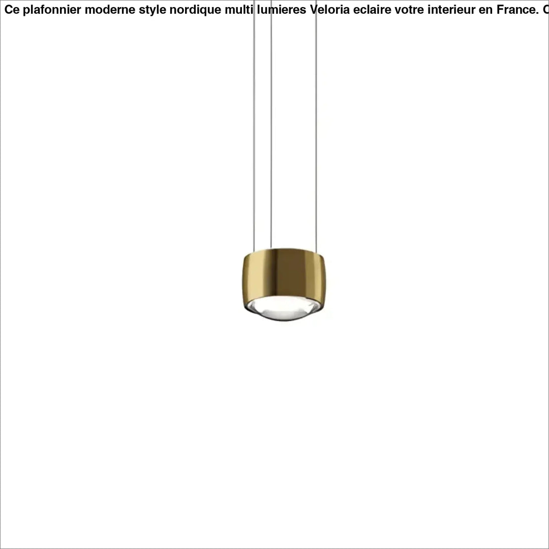 Suspension contemporaine dorée à lignes lumineuses fines moderne