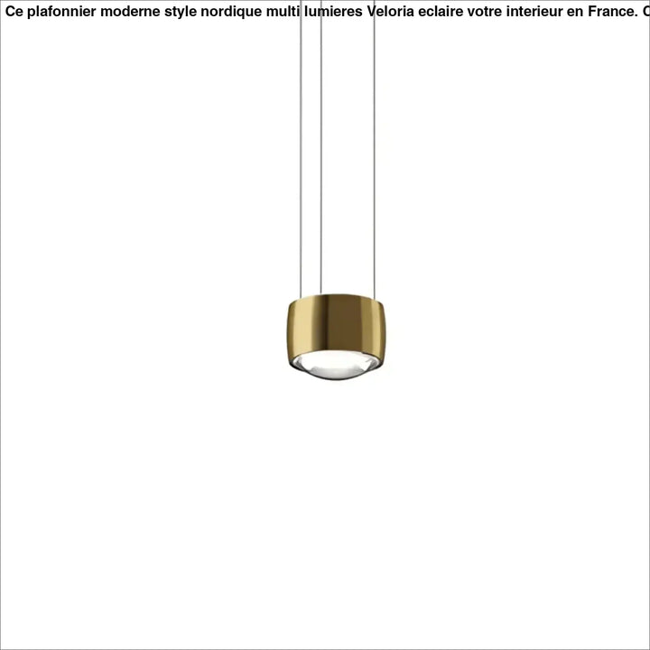 Suspension contemporaine dorée à lignes lumineuses fines moderne