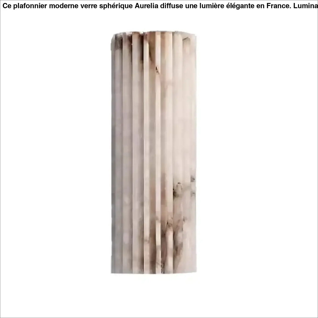 Applique Murale Longiligne en Albâtre Blanc et Marron

