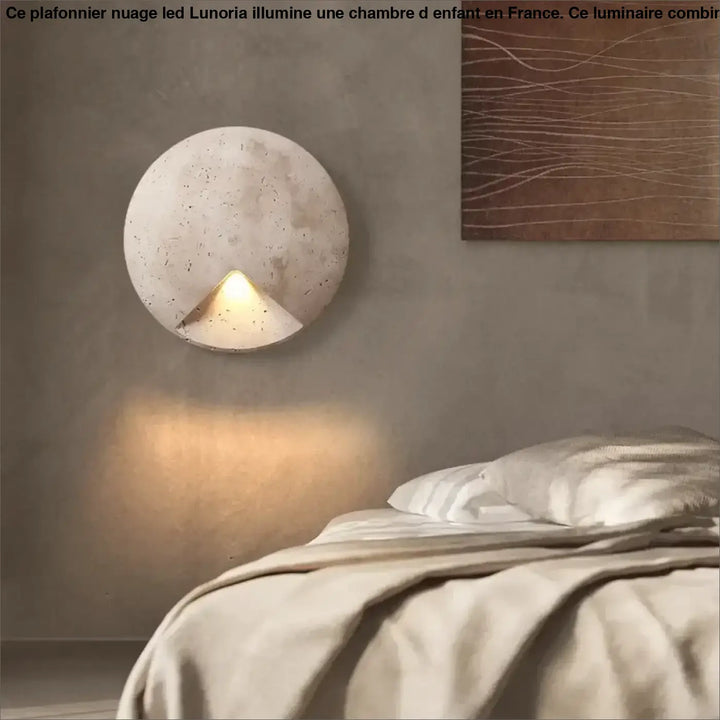 Applique Murale Ronde En Béton Avec Lumière Intégrée

