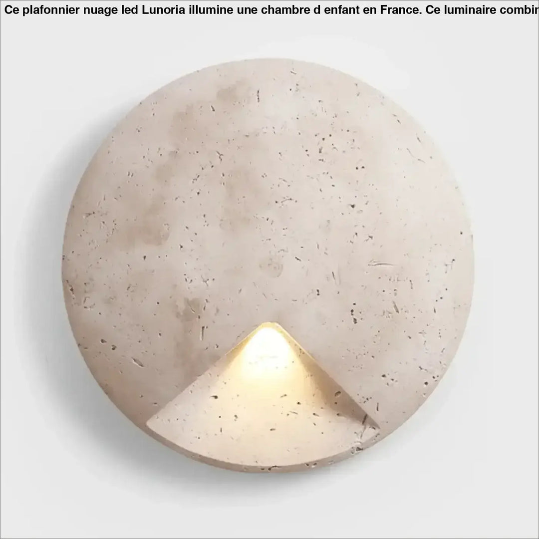 Applique Murale Ronde En Béton Avec Lumière Intégrée

