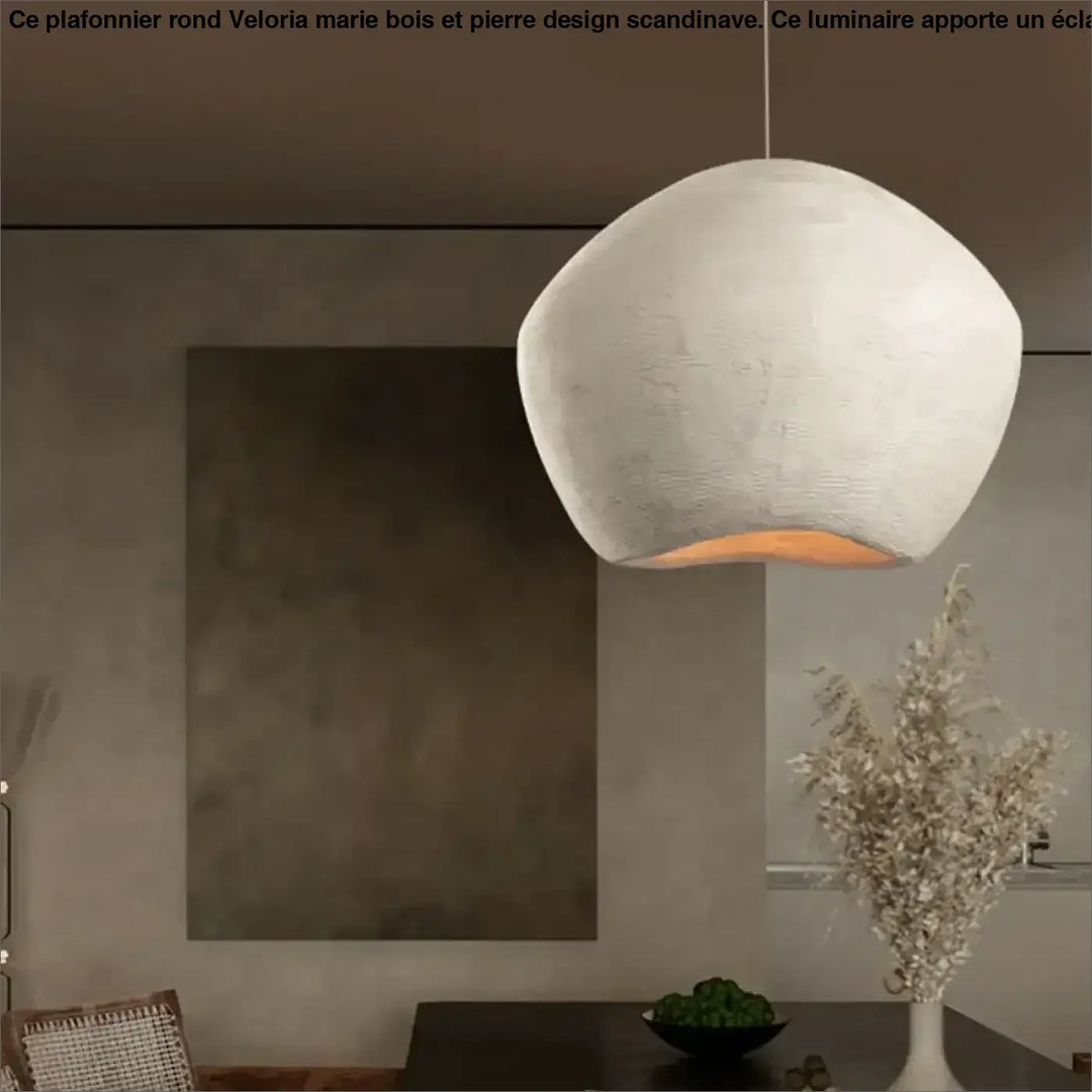 Suspension luminaire moderne en plâtre texturé blanc élégant