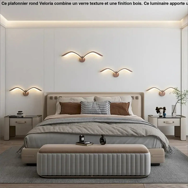 Applique murale design moderne en forme d’ailes élégant