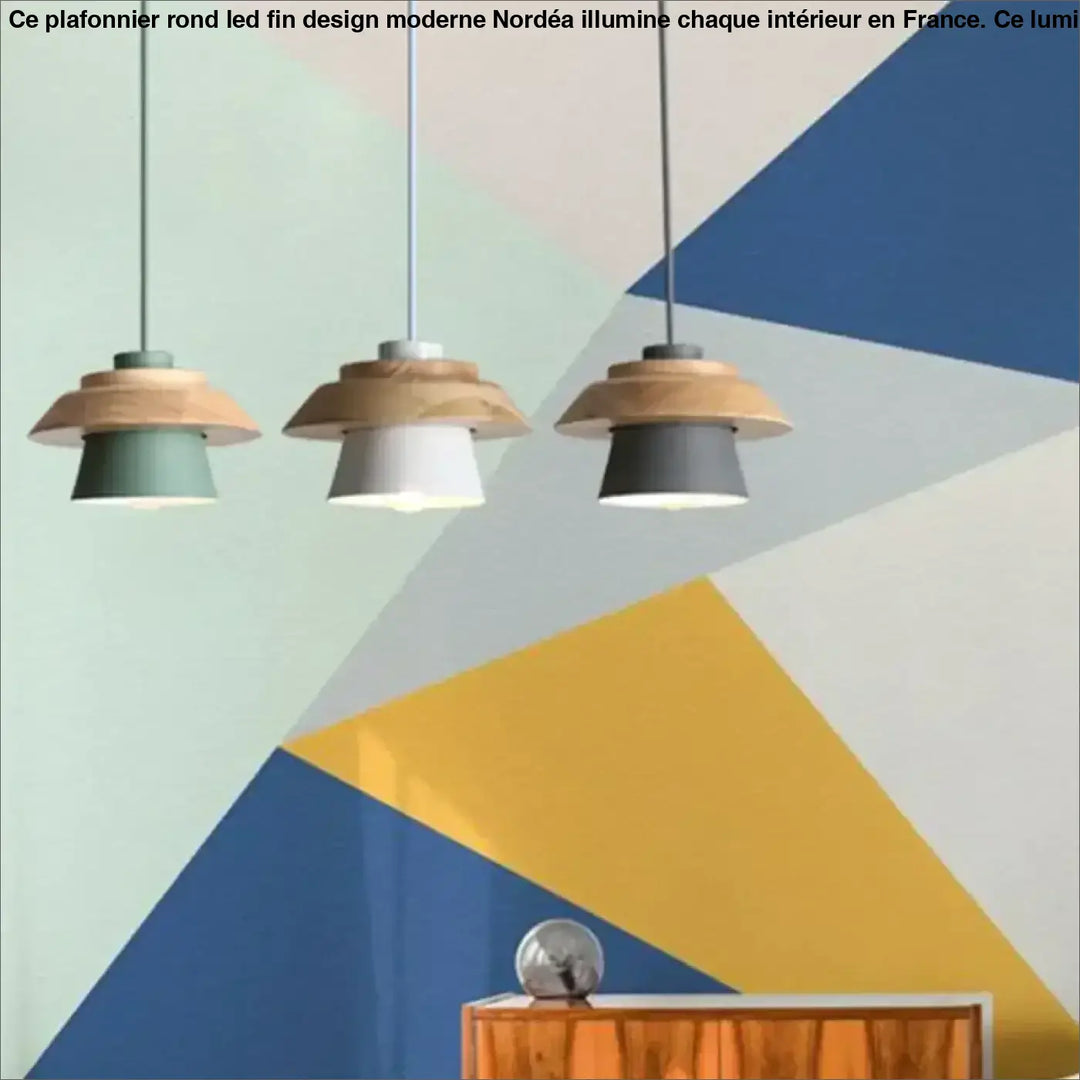 Suspension bois et couleur design scandinave en bois naturel