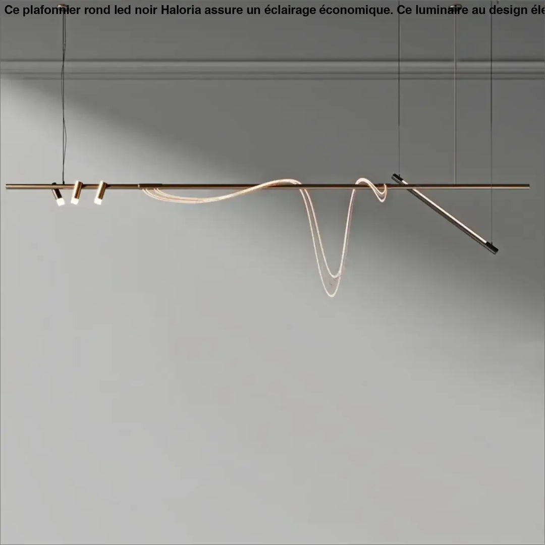 Suspension minimaliste led avec cordon long doré style luxe
