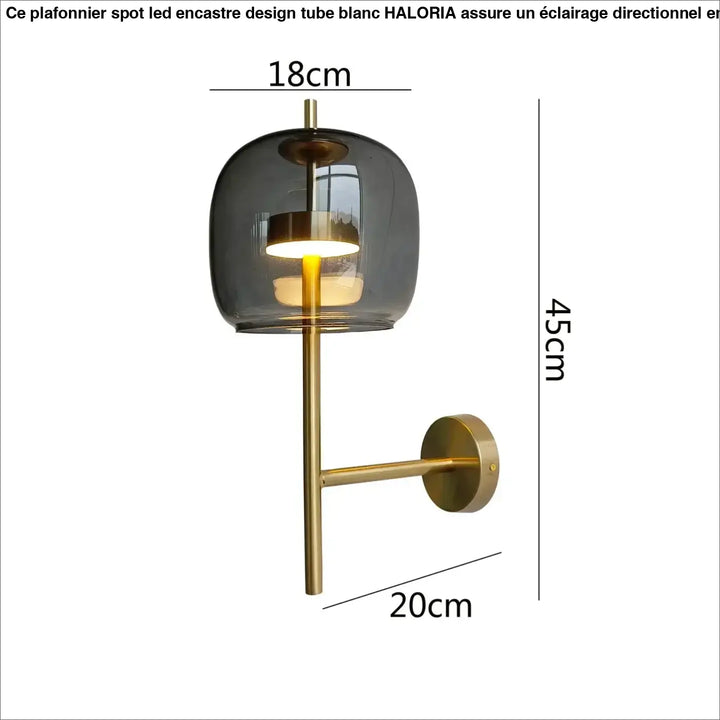 Applique murale en verre au design minimaliste au finition épurée