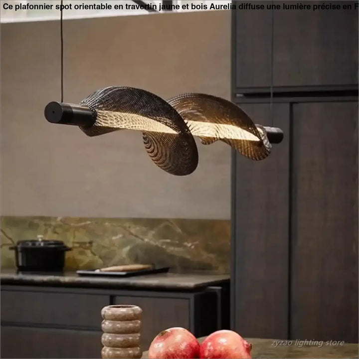 Suspension luminaire moderne design ondulé en verre noir et blanc