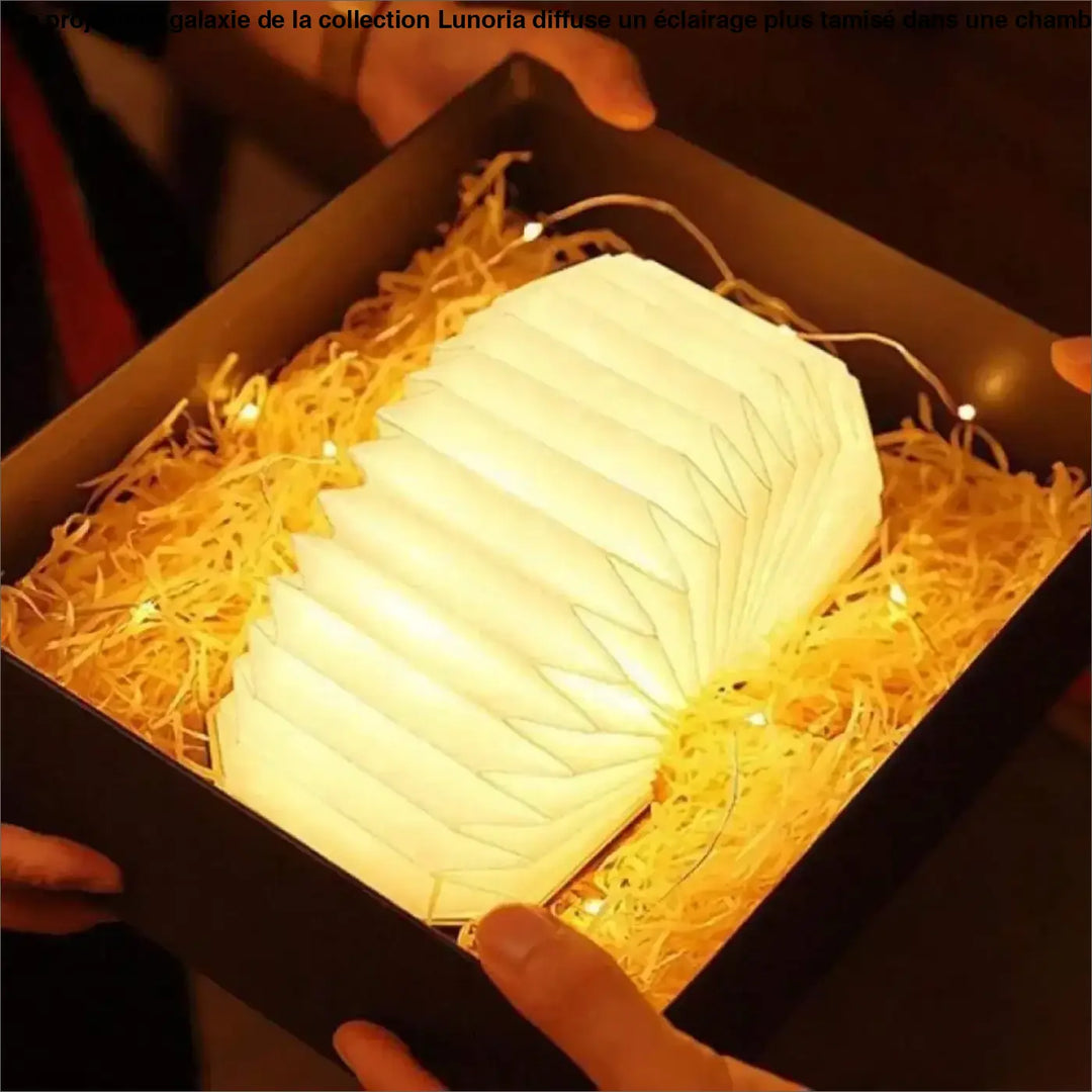 Projecteur galaxie lunoria éclairage plus chambre d’enfant avec lanterne en papier blanche géométrique et douce ambiance