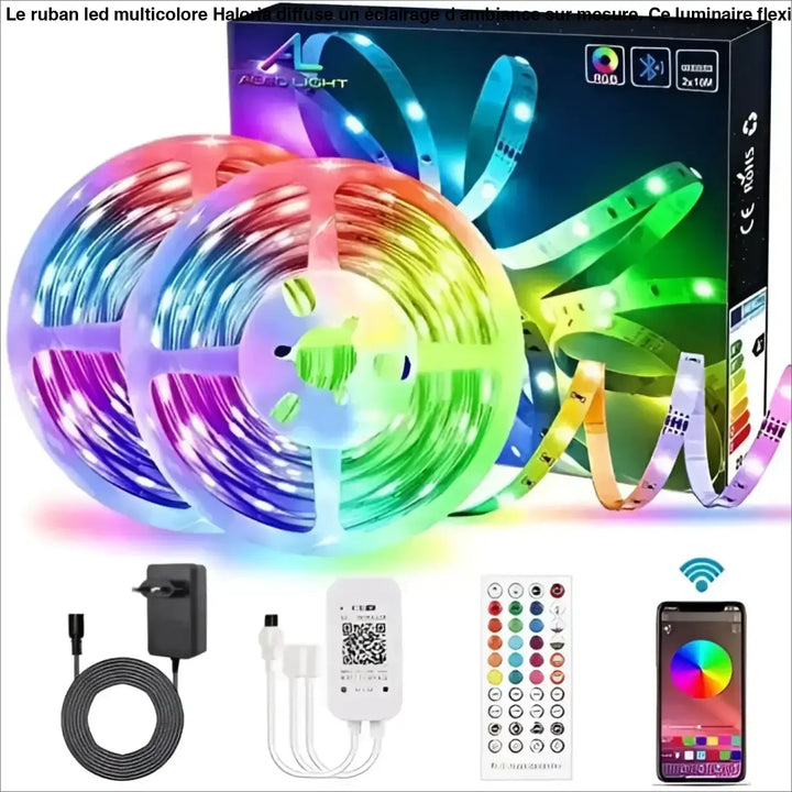 Ruban LED Multicolore Télécommande Adaptateur