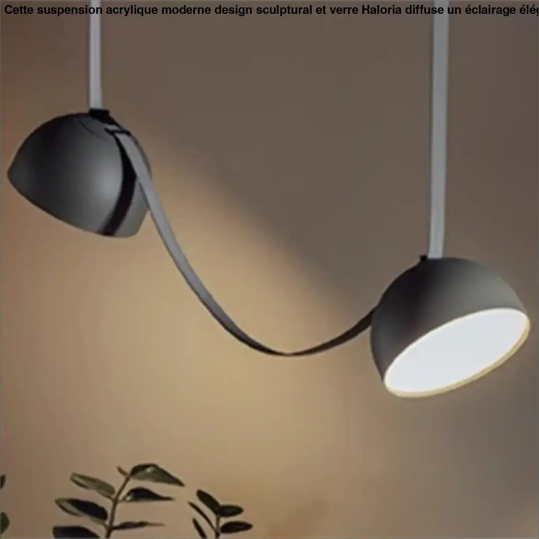Suspension luminaire à sangles longues au style contemporain chic