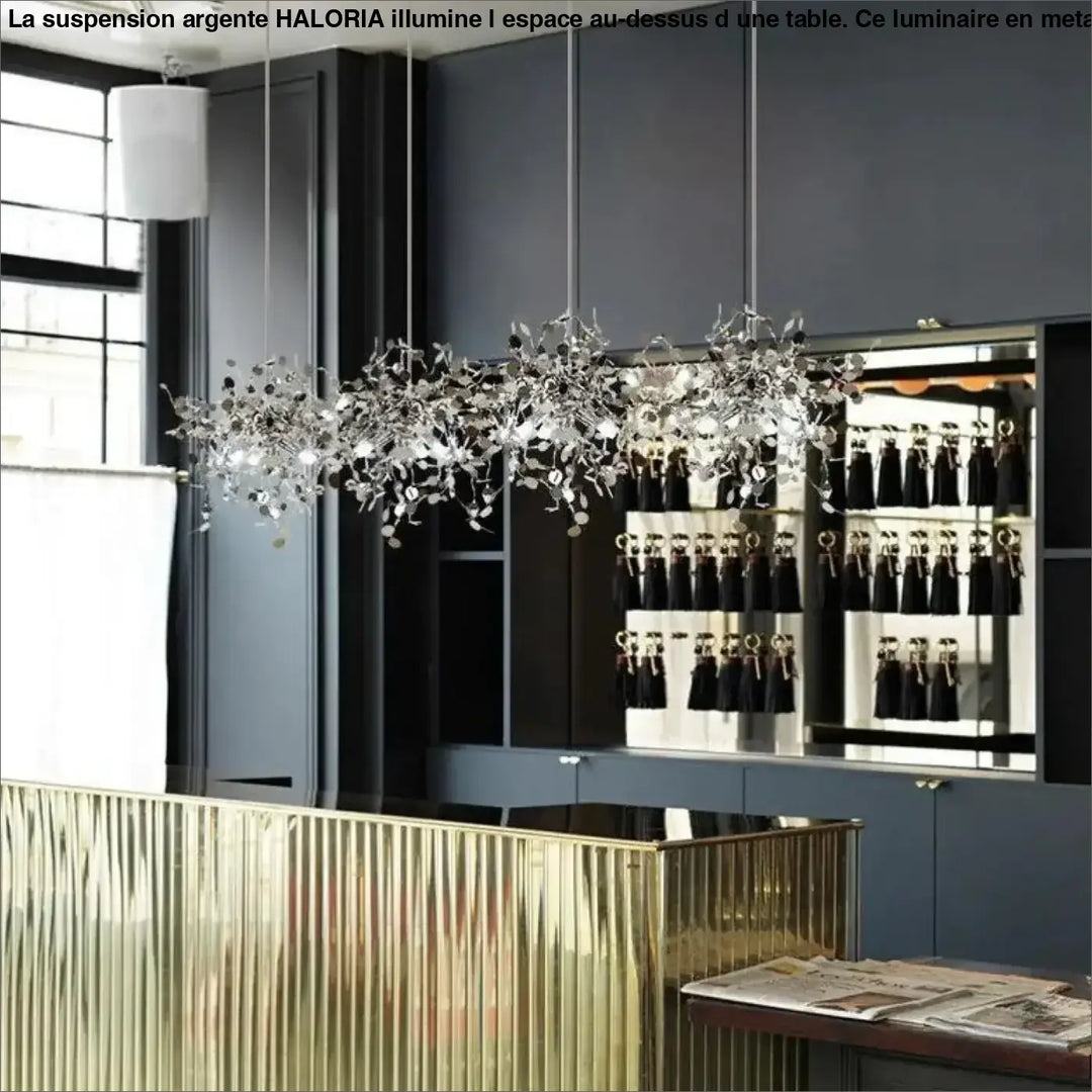 Suspension Argenté Aluminium Design Sculptural Raffiné
