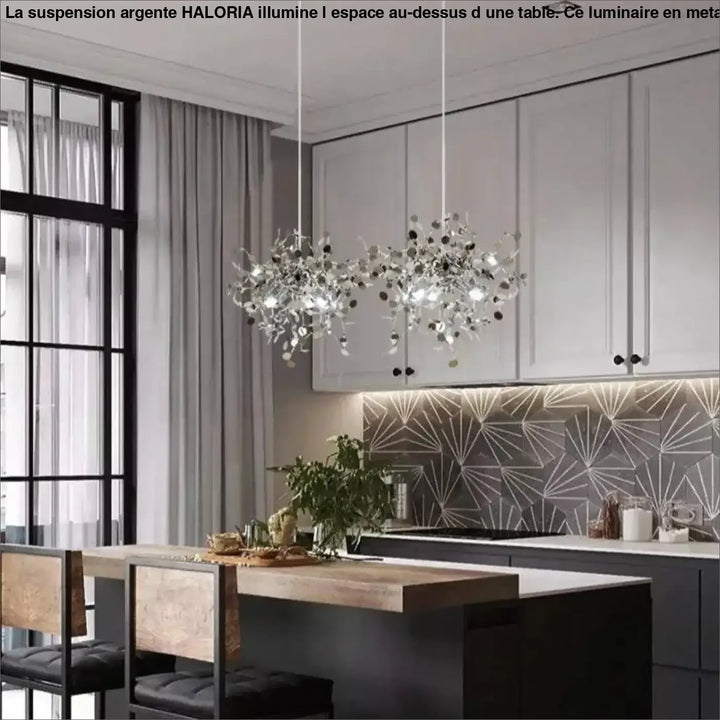 Suspension Argenté Aluminium Design Sculptural Raffiné
