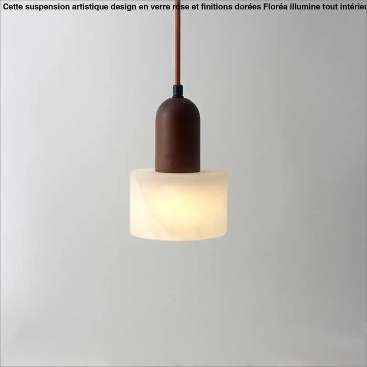 Suspension bois et marbre style scandinave design raffiné