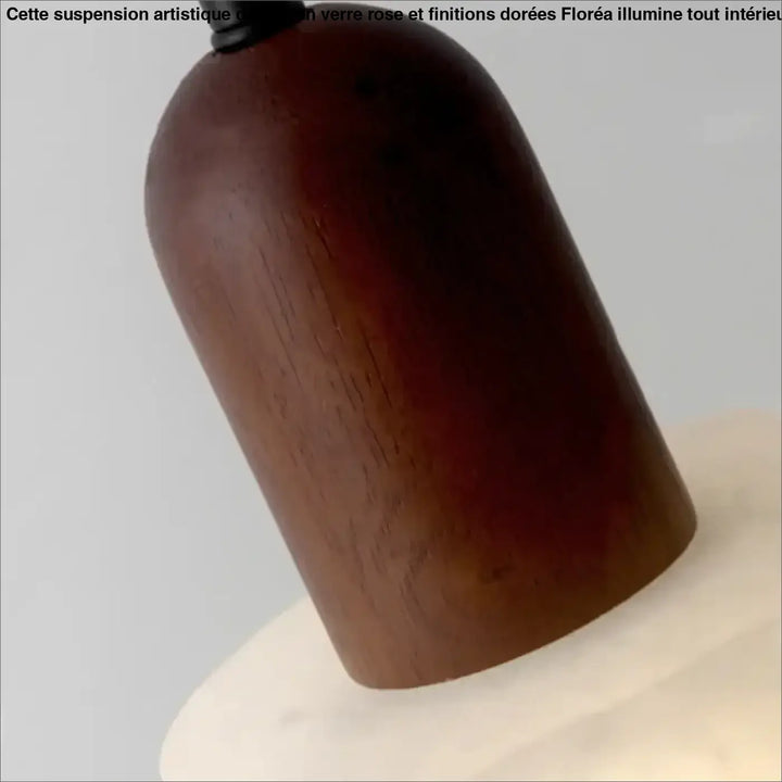 Suspension bois et marbre style scandinave design raffiné