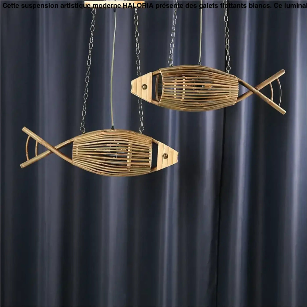 Woven Bamboo Fish Pendant Lights Restaurant Light Retro Bar Creative Teahouse Lamp Living Room Wall Decor Farm Hotel
