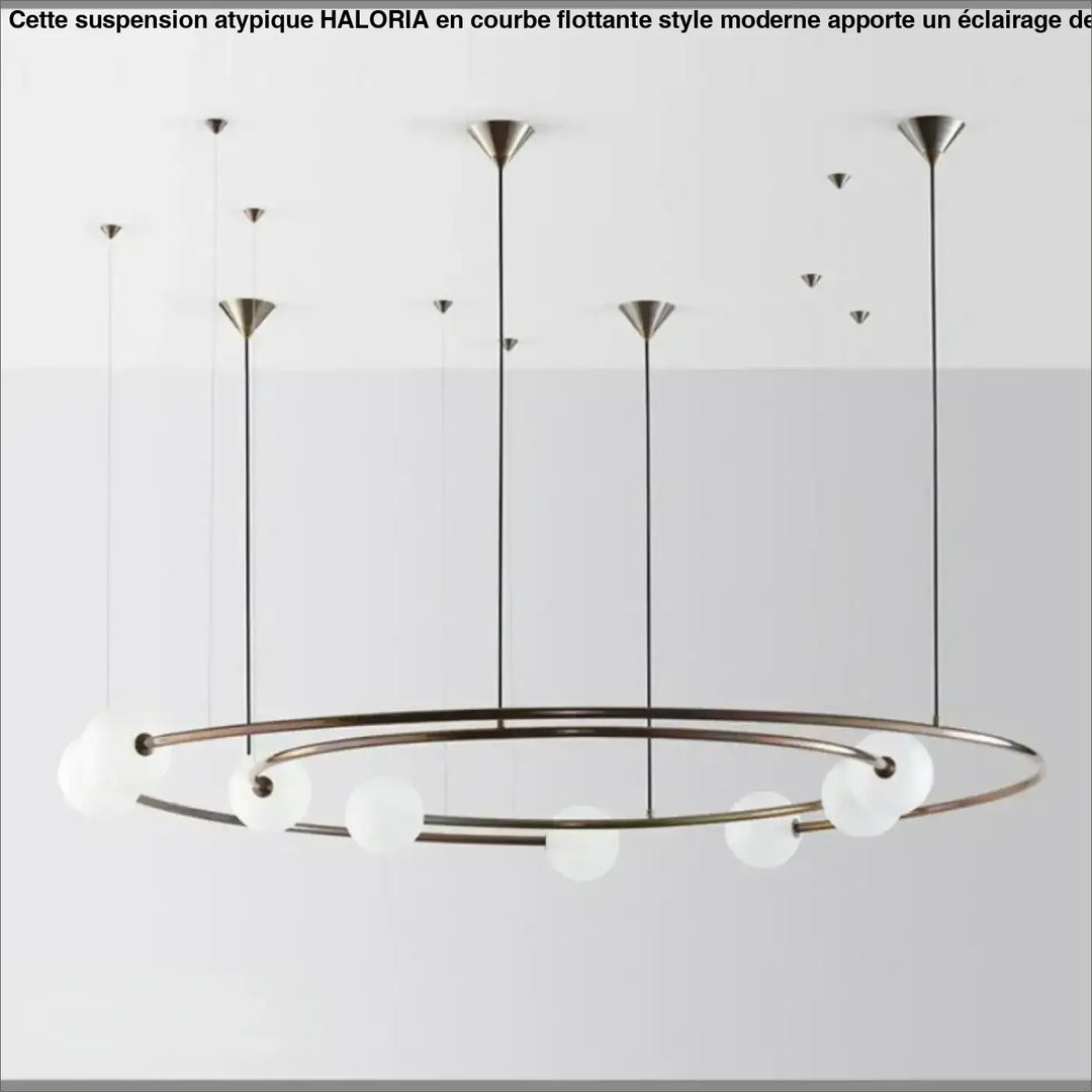 Suspension Design Anneau Aérien Avec Sphères Opales